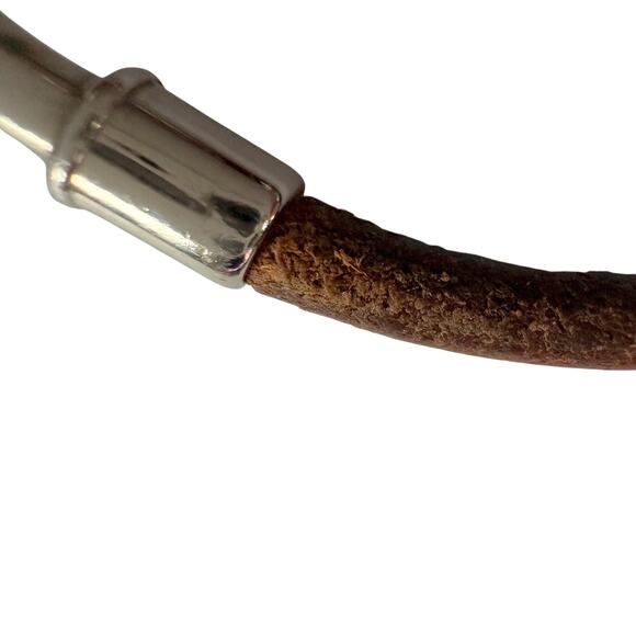 Hermès Jumbo Leather Hook Wrap Bangle Bracelet - Deep Brown - Picture 13 of 13